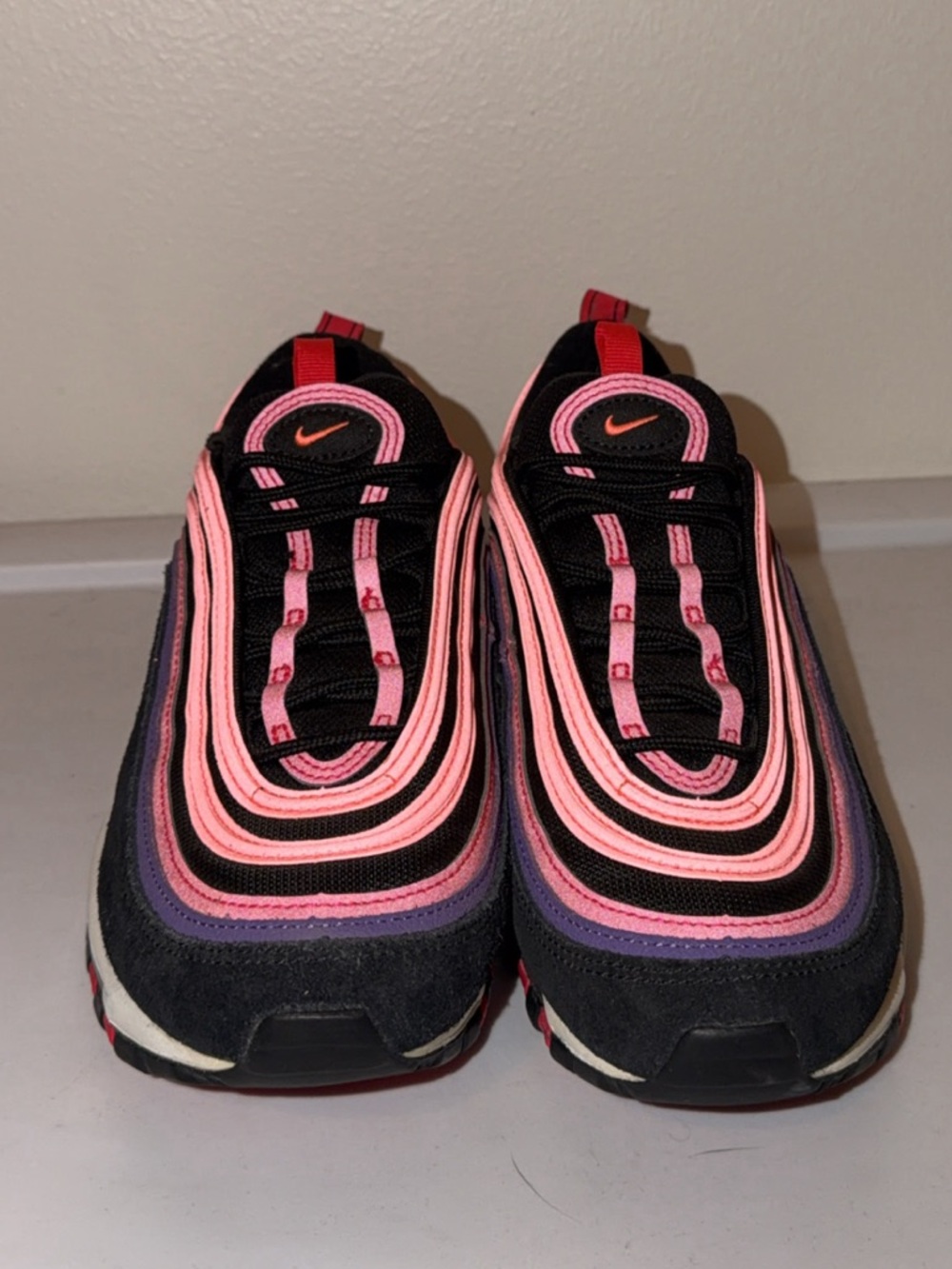 Nike Kids Slip-On Sneakers in Black, Pink and Purple